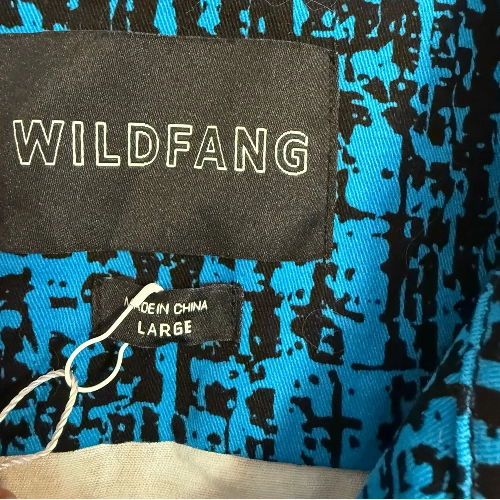 Wildfang Blue Black Printed Short-Sleeve Jumpsuit - Picture 6 of 6